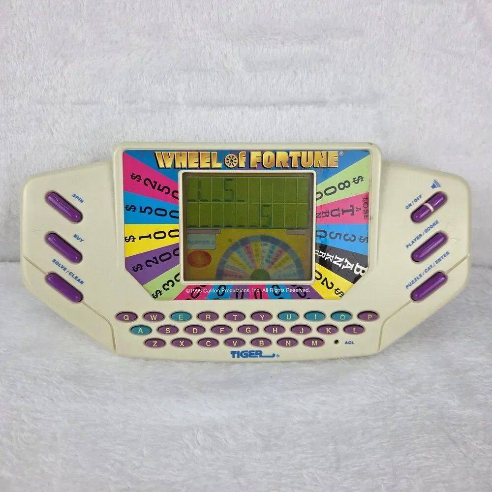 Vtg 1995 Tiger Electronics Wheel Of Fortune Handheld Game w/Cartridge Tested